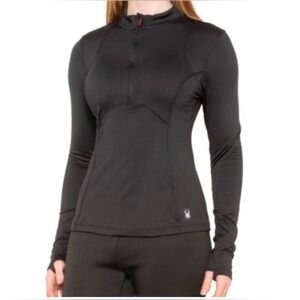Spyder Active Women Athleisure 1/4 Zip Jacket Black Size Large